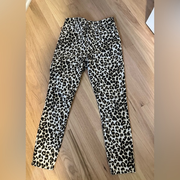 FRAME denim | Ali High Rise Cigarette | 26 | Animal Leopard Print | Beige Multi - Picture 4 of 8